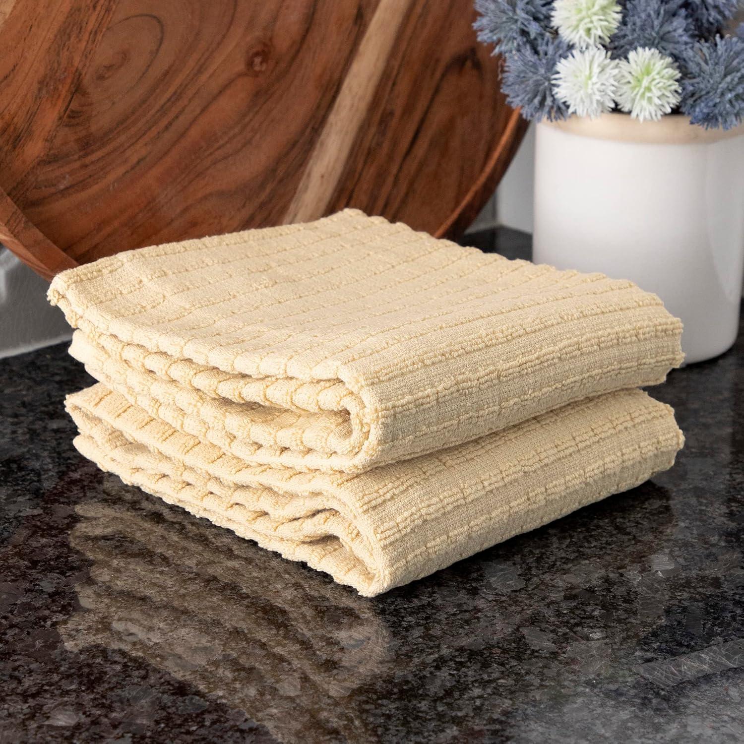 Latte Terry Cotton Kitchen Towel Set, 2-Pack