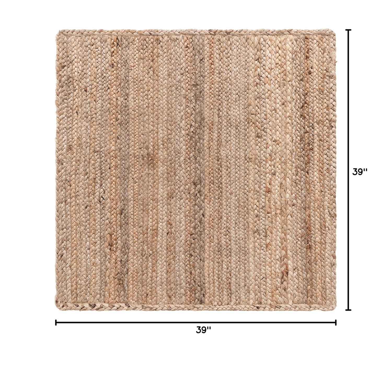 Unique Loom 3' 3 x 3' 3 Dhaka Braided Jute Square Area Rug