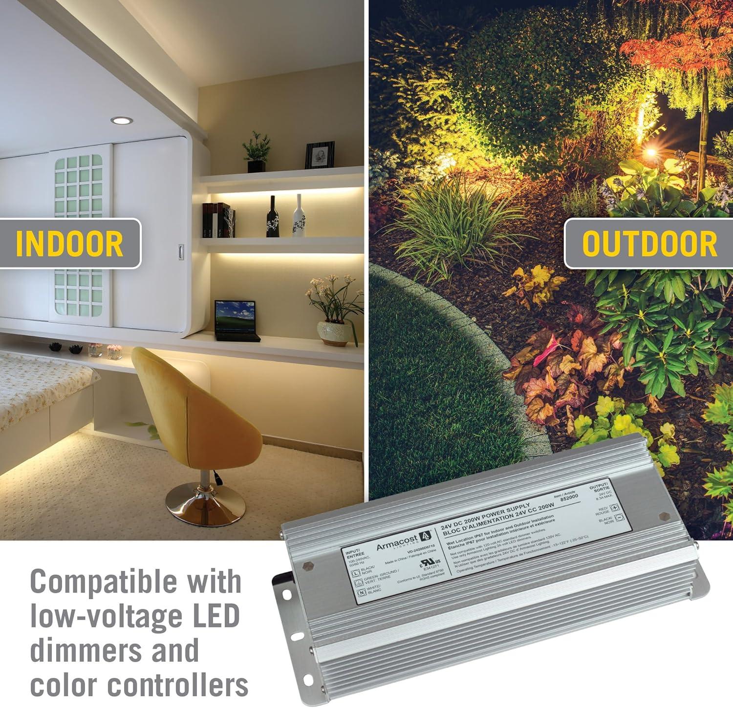 Standard Indoor/Outdoor LED Driver 24V DC, 200W Electronic Transformer