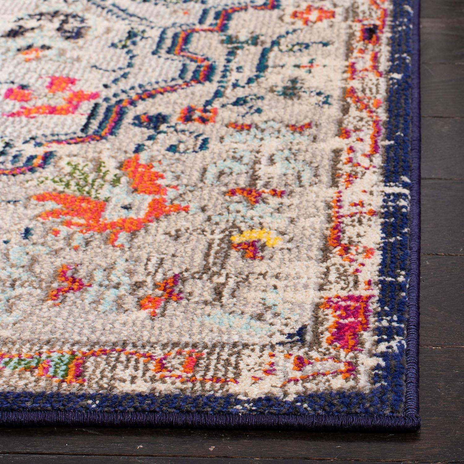 Madison MAD447 Power Loomed Area Rug - Beige/Black - 5'x5' - Safavieh.