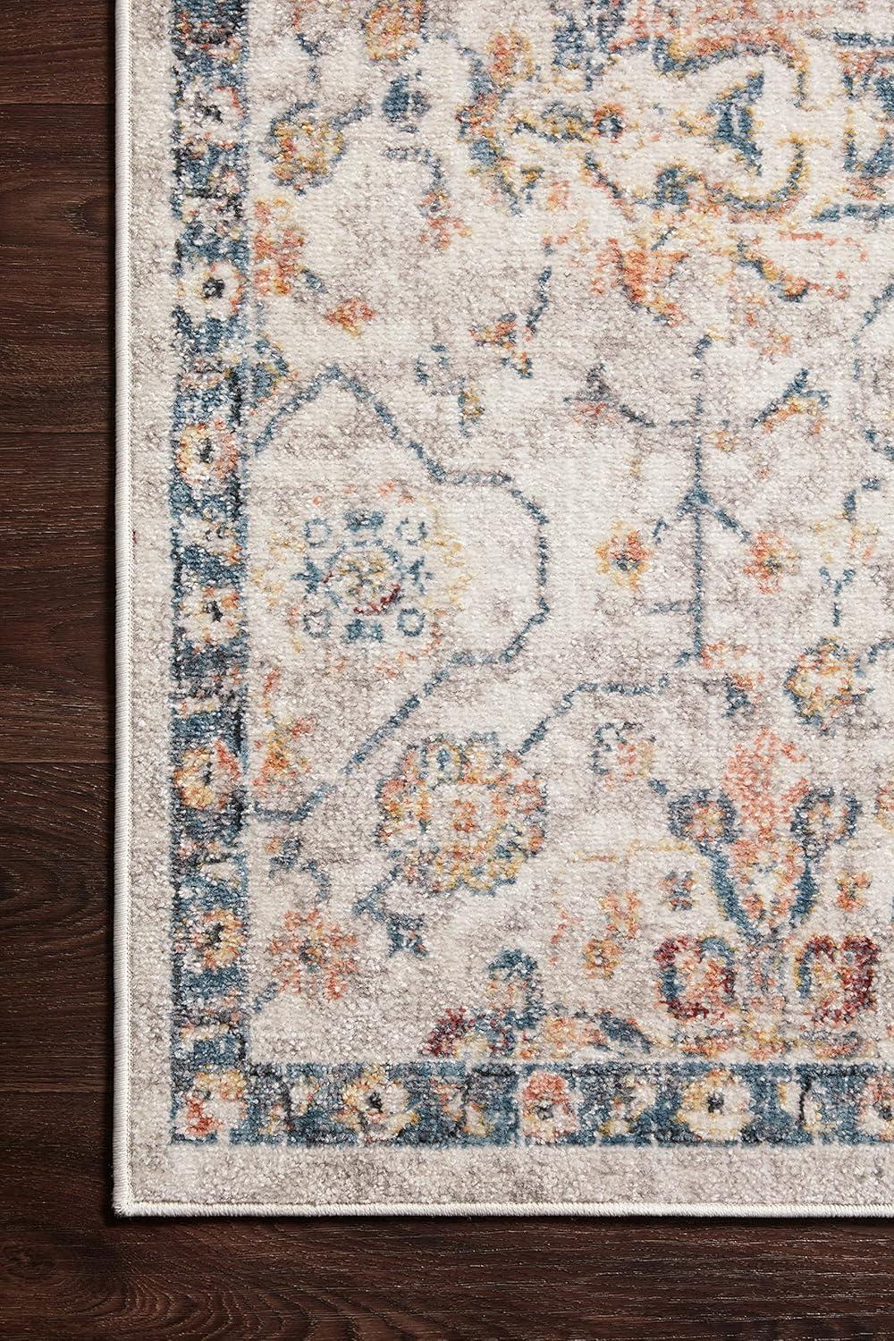 Loloi II Cassandra Collection CSN-03 Dove / Navy Oriental Area Rug 2'-6" x 7'-9"