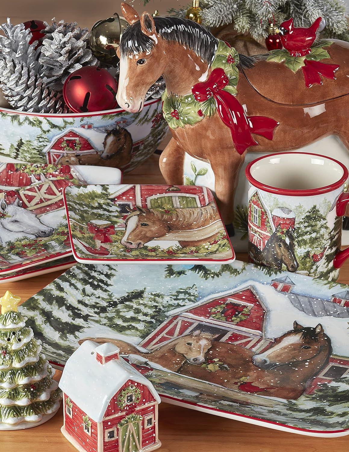 16pc Earthenware Homestead Christmas Dinnerware Set - Certified International