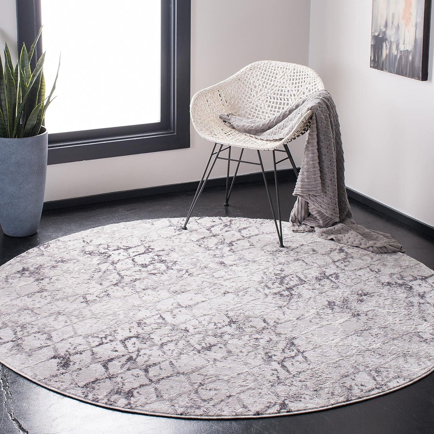 Amelia Modern Grey & Light Grey Abstract Runner Rug - 2'2" x 6'