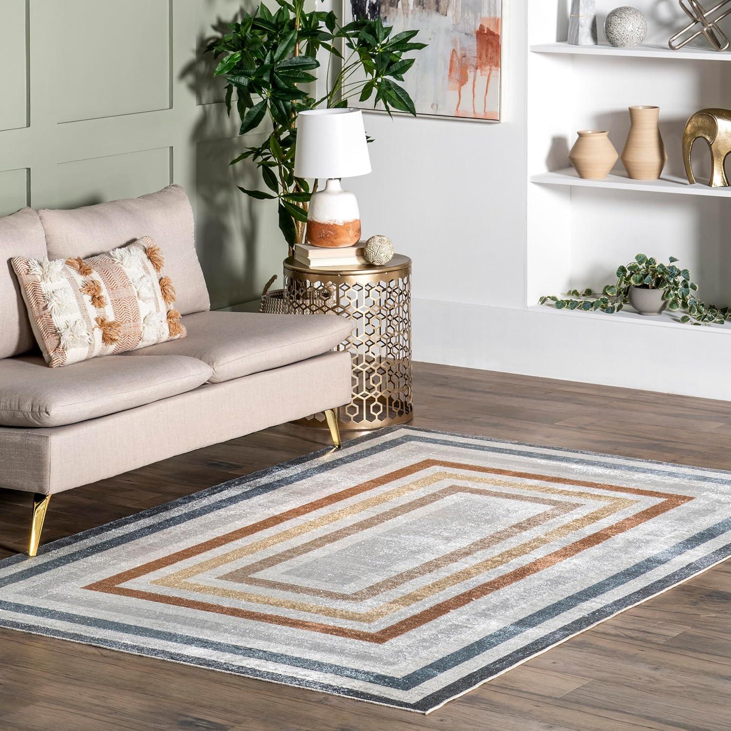 Nuloom Alienor Striped Pet Friendly Machine Washable Area Rug, 3' x 5', Multicolor
