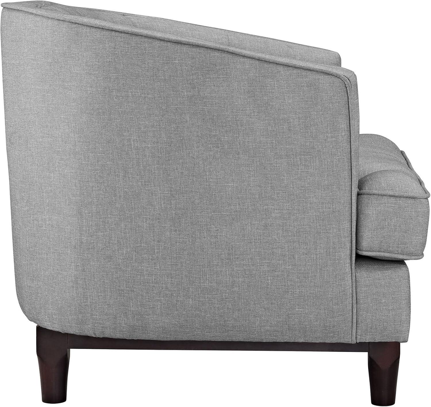 Modway Coast Upholstered Fabric Armchair in Light Gray