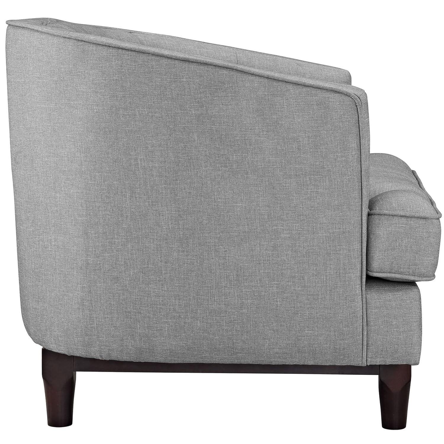 Modway Coast Upholstered Fabric Armchair in Light Gray