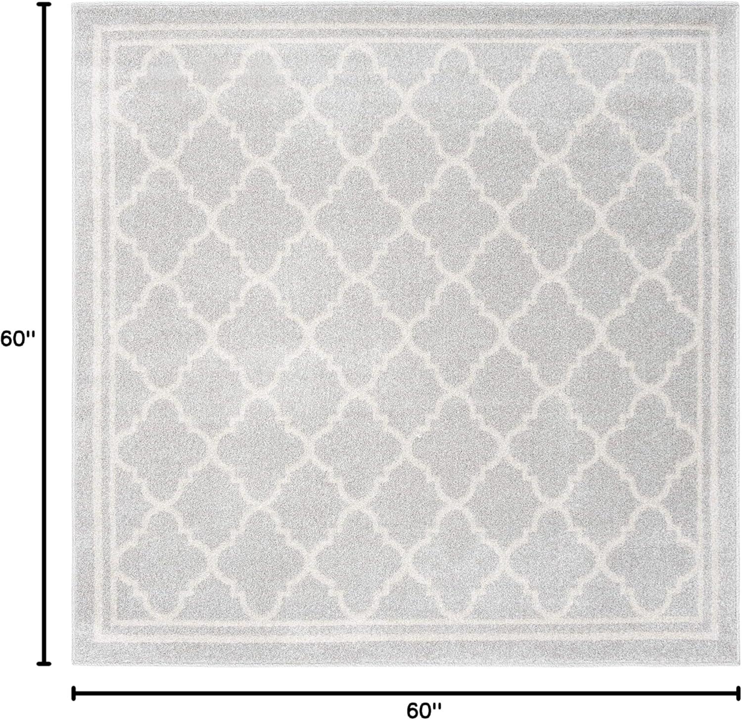 SAFAVIEH Amherst Trina Geometric Area Rug, Light Grey/Beige, 5' x 5' Square