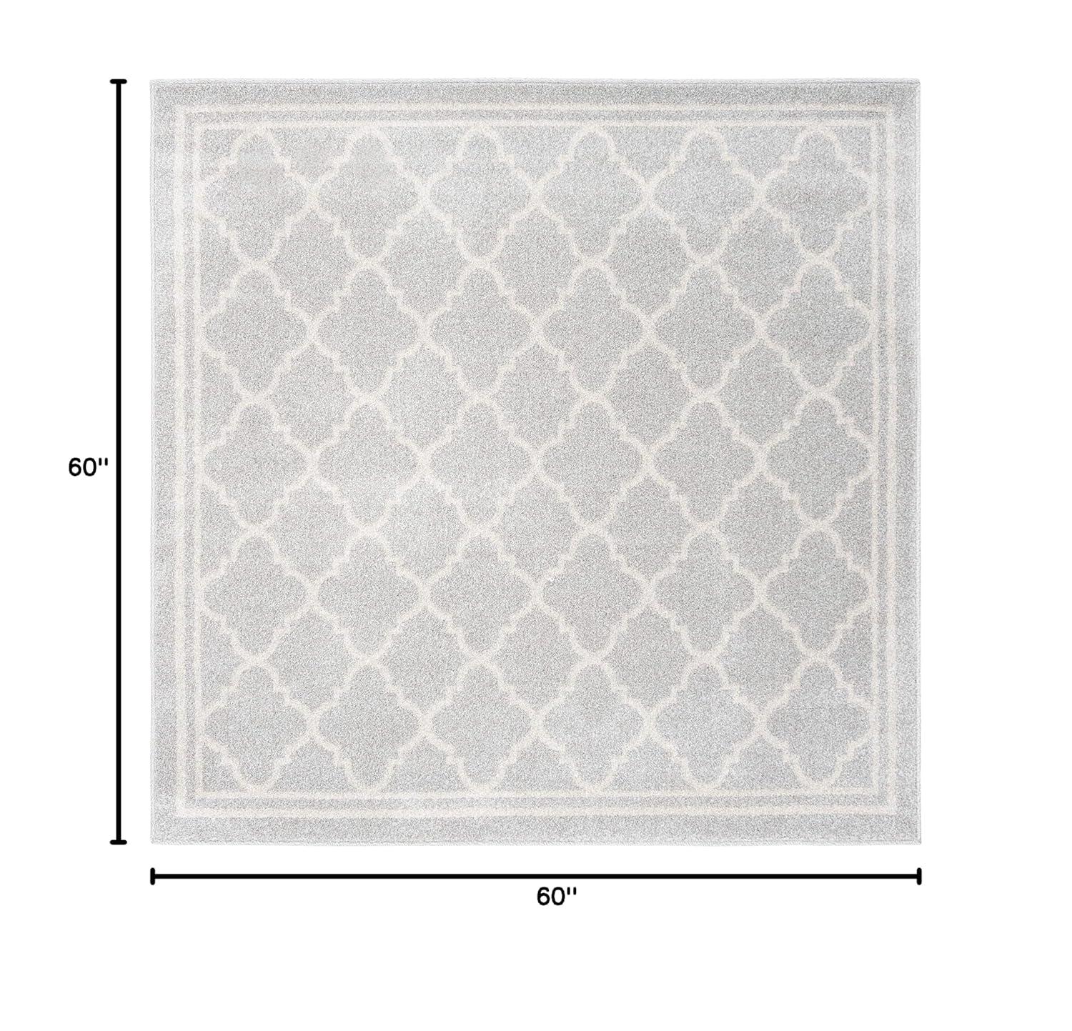 Amherst AMT422 Power Loomed Indoor Area Rug - Light Grey/Beige - 5'x5' - Safavieh