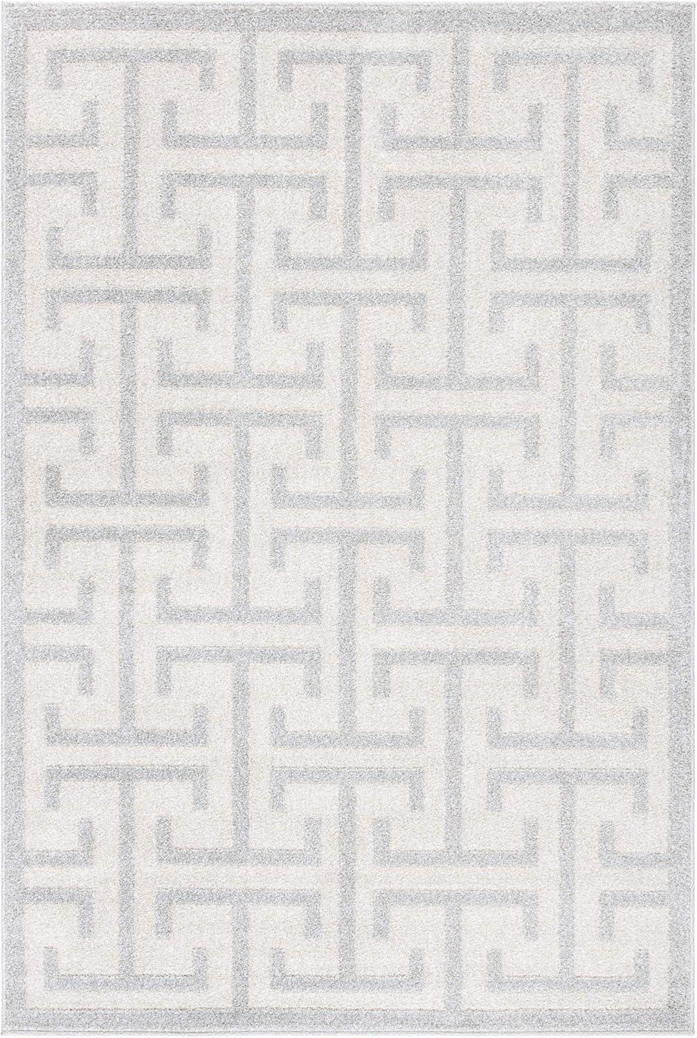 Amherst AMT404 Power Loomed Area Rug - Ivory/Light Grey - 4'x6' - Safavieh.
