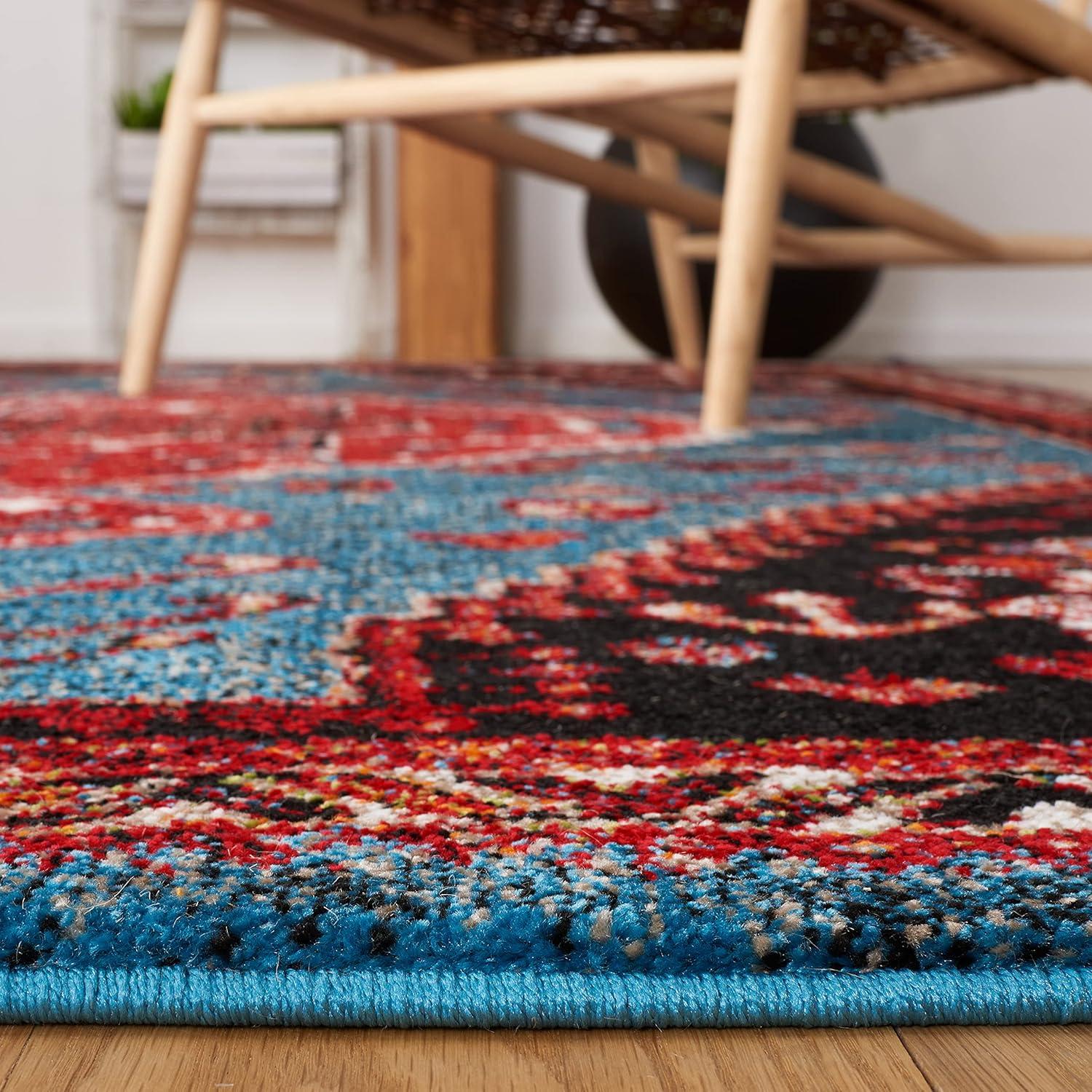 Vintage Hamadan VTH201 Power Loomed Area Rug - Turquoise/Red - 5'3"x7'6" - Safavieh.
