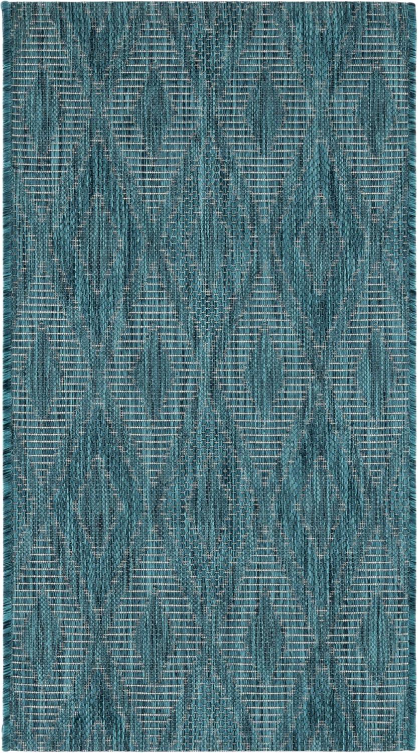 Courtyard CY8522 Power Loomed Indoor and Outdoor Accent Rug - Navy/Navy - 2'x3'7" - Safavieh