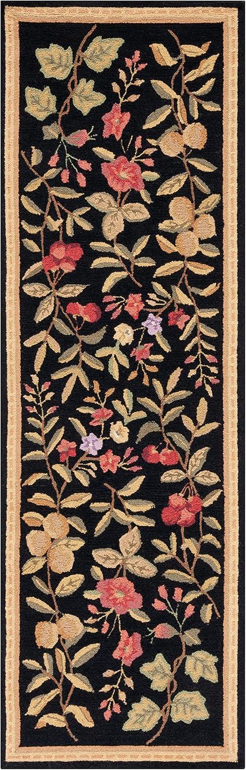 Chelsea HK210 Hand Hooked Runner Rug - Black - 2'6"x12' - Safavieh.