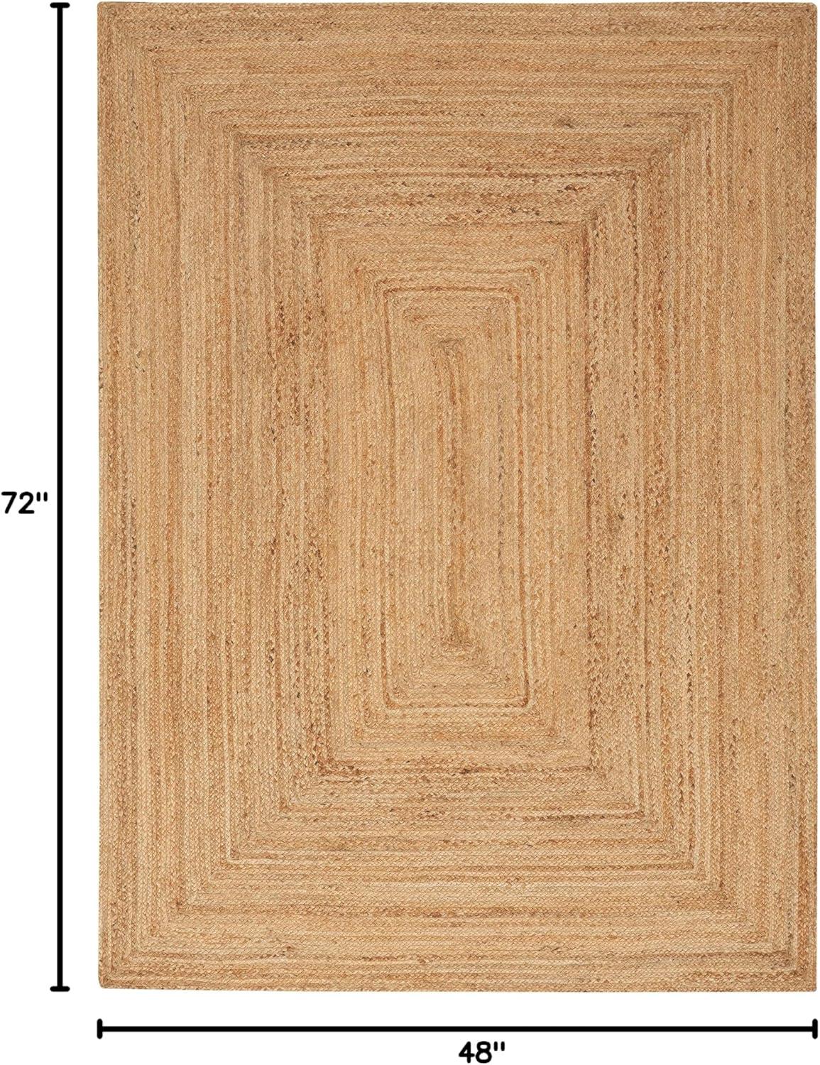 Nourison Handwoven Natural Jute Indoor Area Rug Natural 4' x 6'