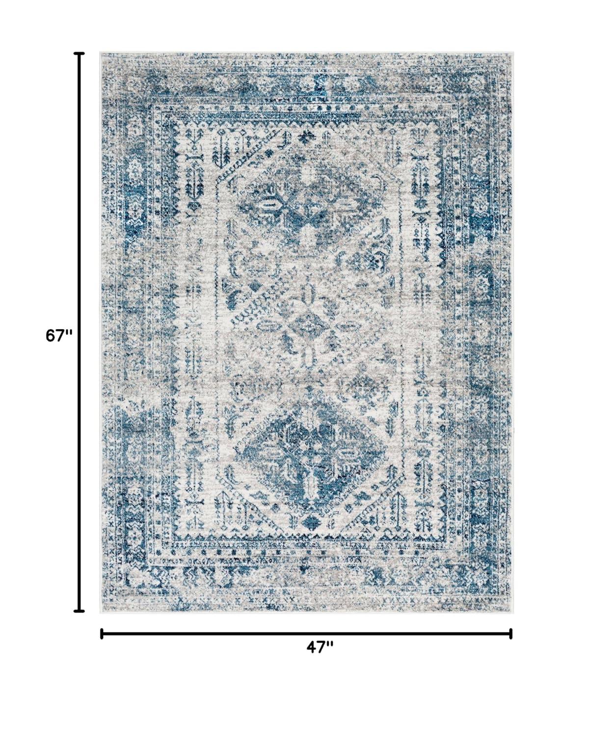 Livabliss 3'11"x5'7" Melissa Traditional Rugs Blue: Medium Pile, Stain & Fade-Resistant, Indoor Use
