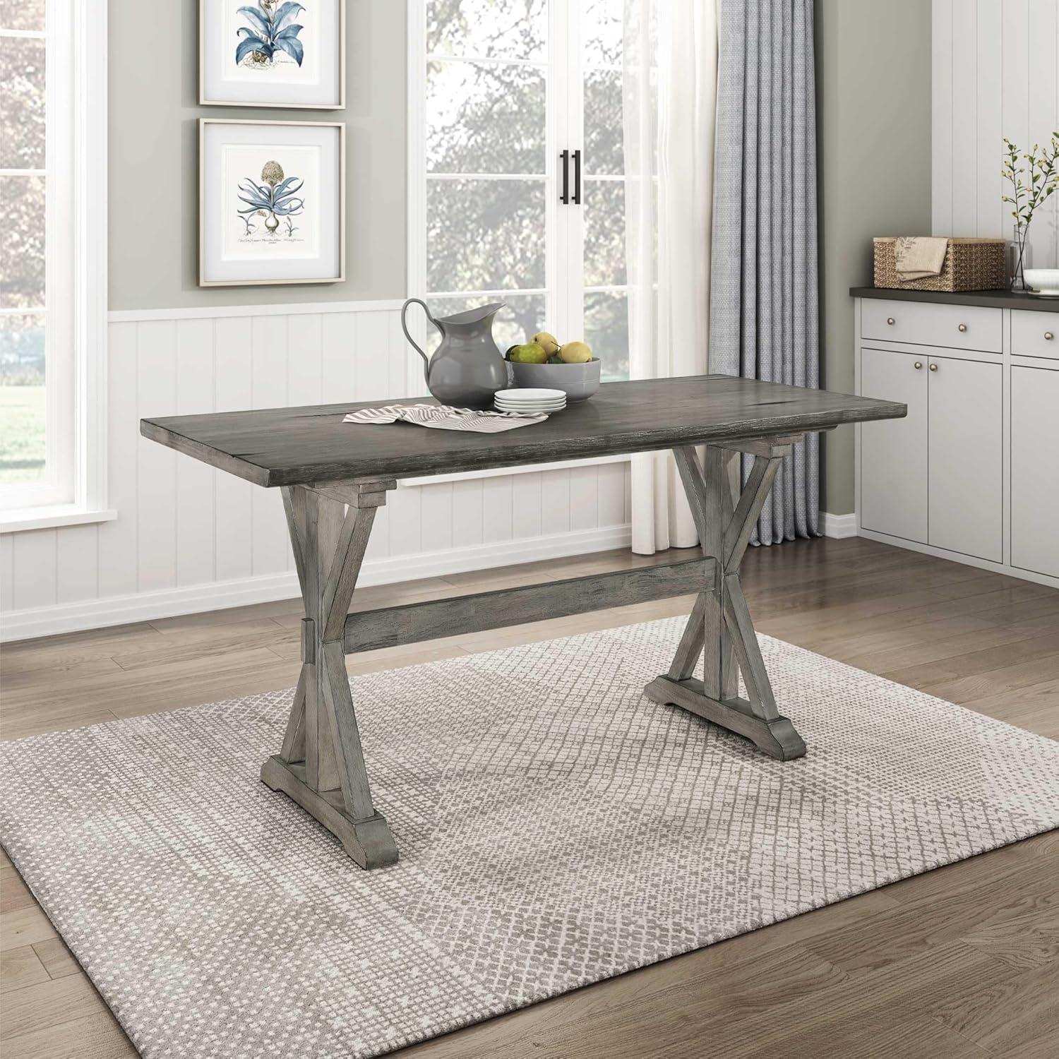 Lexicon Amsonia Solid Wood Counter Height Dining Room Table in Distressed Gray