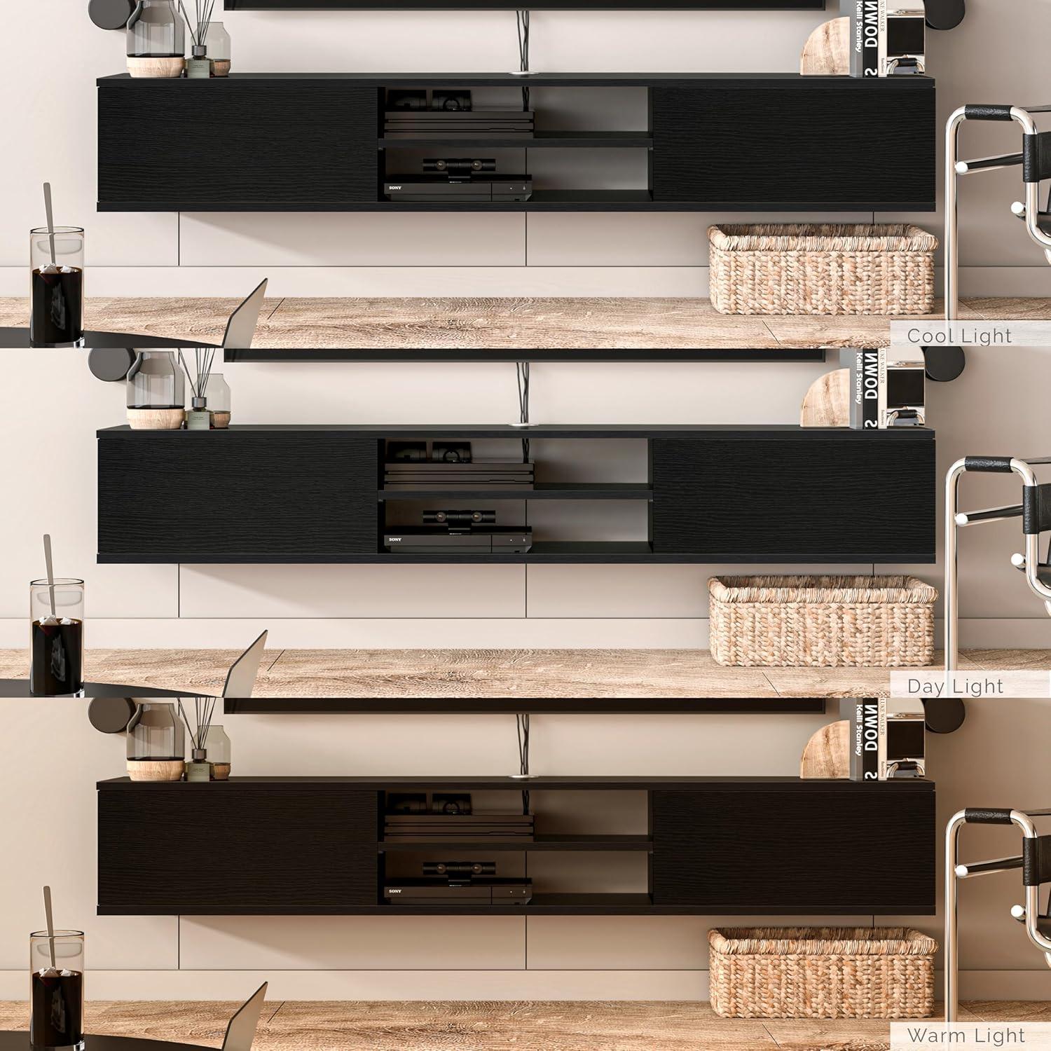 Atelier Mobili Floating TV Stand 70 Inch, Wall Mounted Entertainment Center