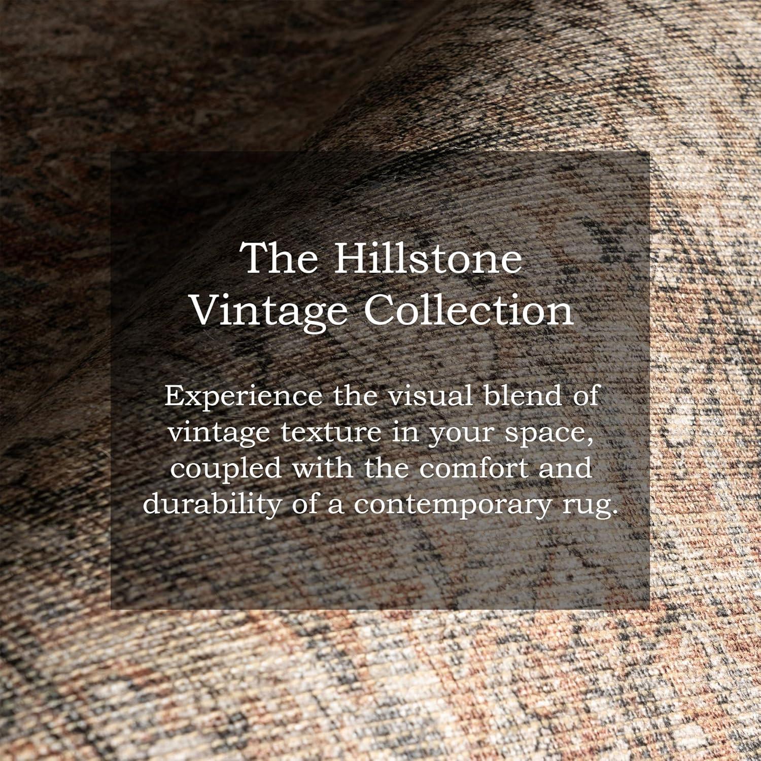 Nuloom Hillstone Collection Deka Traditional Vintage Medallion Area Rug, 6' 7" x 9', Rust