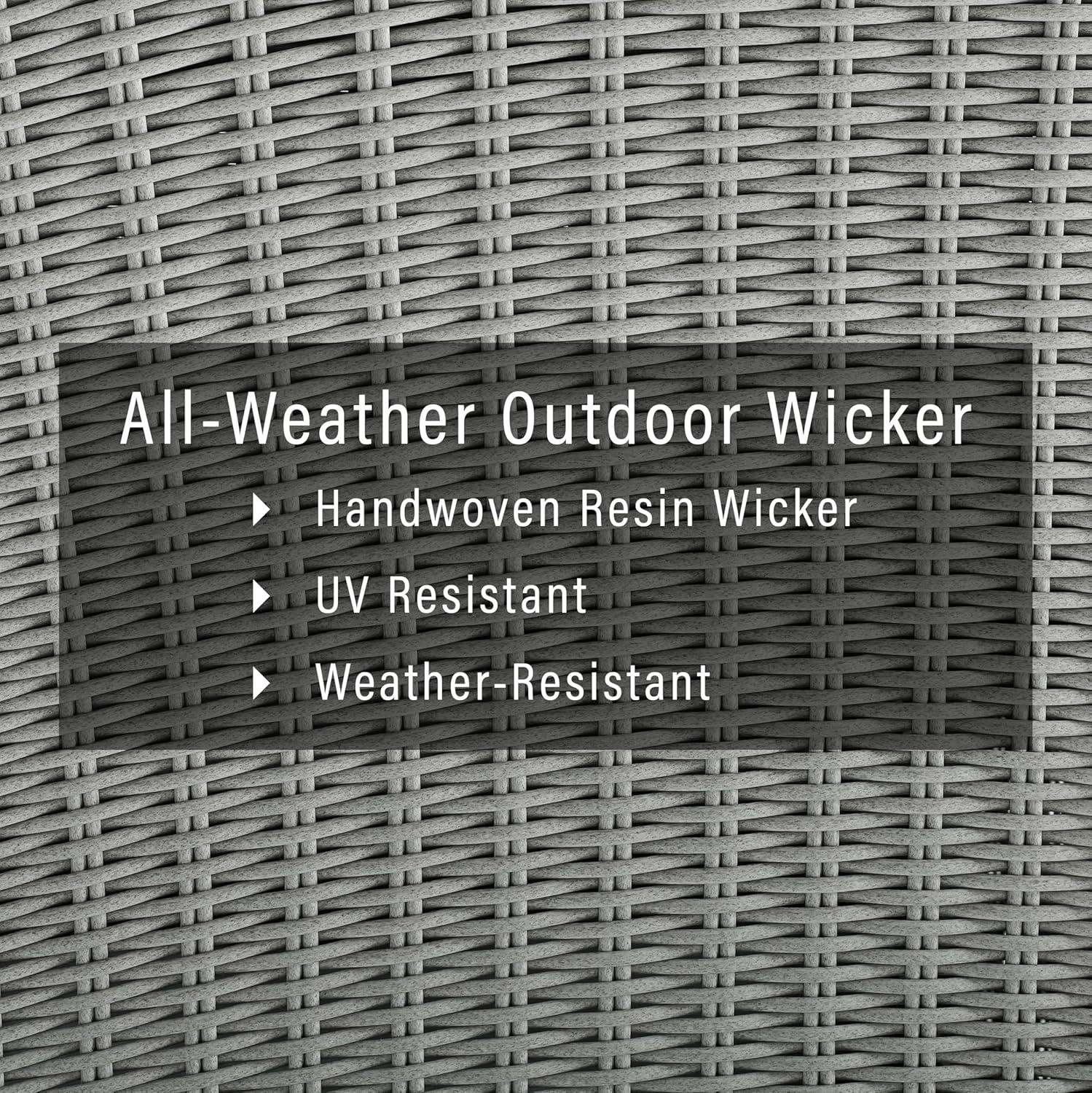 Bradenton Outdoor Wicker Sofa: Steel Frame, Moisture-Resistant Cushions, UV-Resistant - Crosley