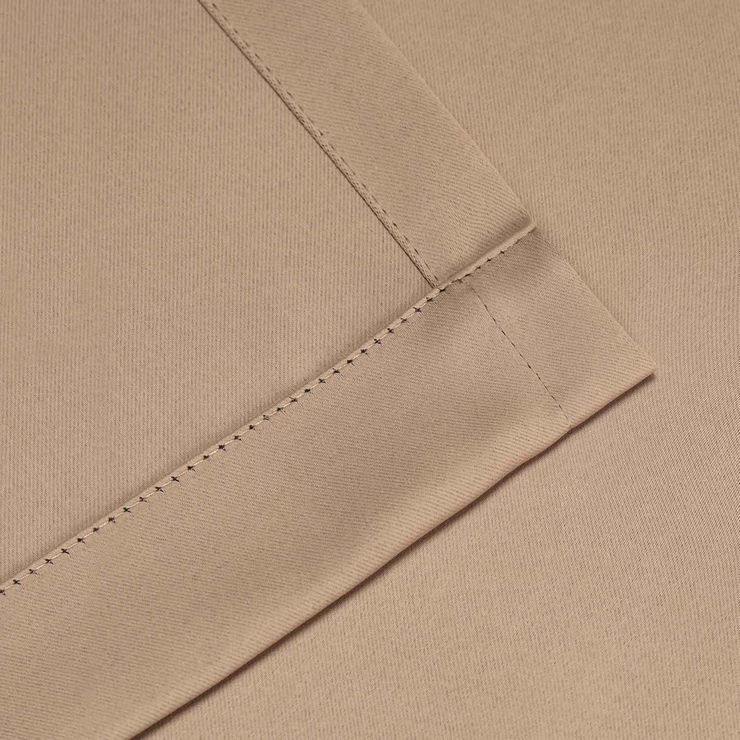 Classic Modern Solid Room Darkening Semi-Blackout Curtains, Grommets, Set of 2, 52"x63", Smoked Ash - Blue Nile Mills