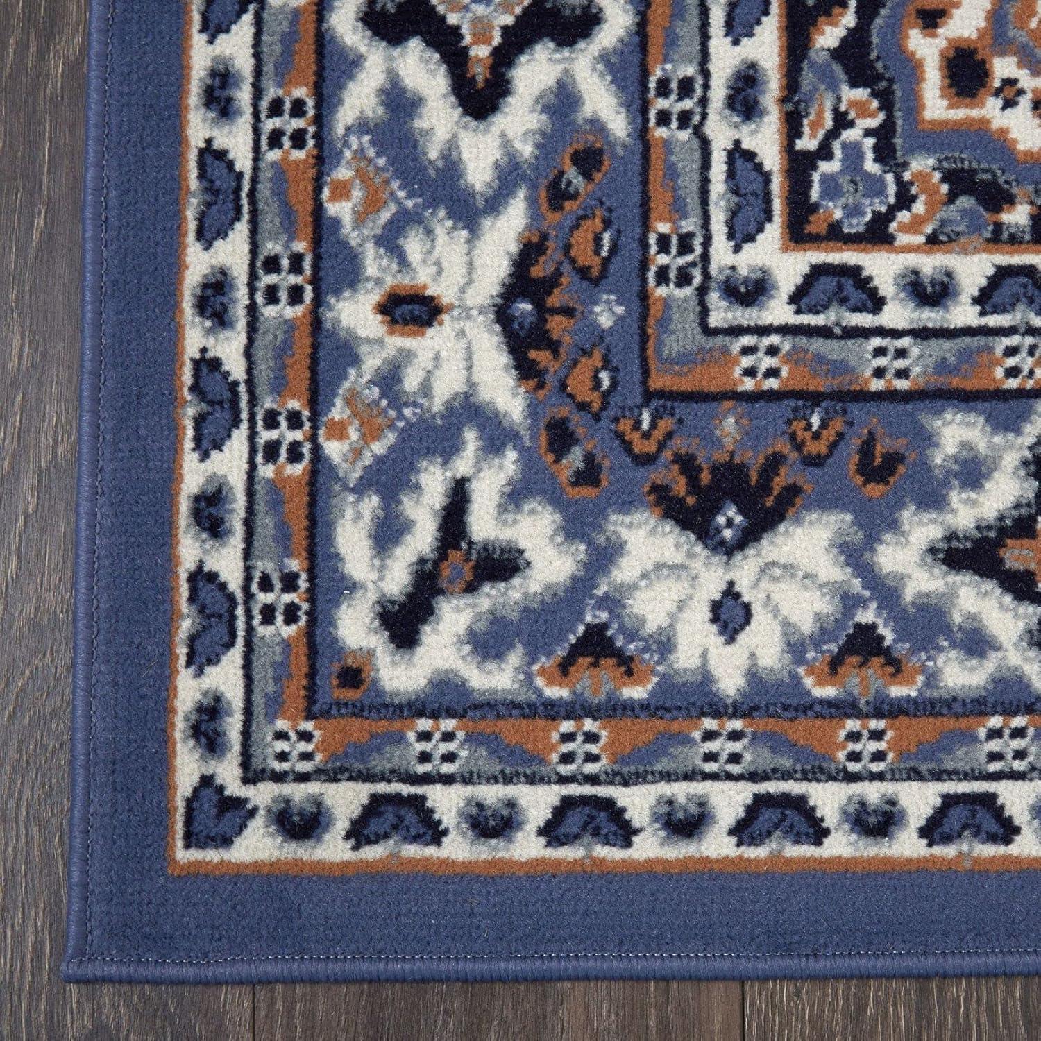 Home Dynamix Ariana Ksara Traditional Medallion Border Area Rug, Grey/Blue, 3-Piece Set