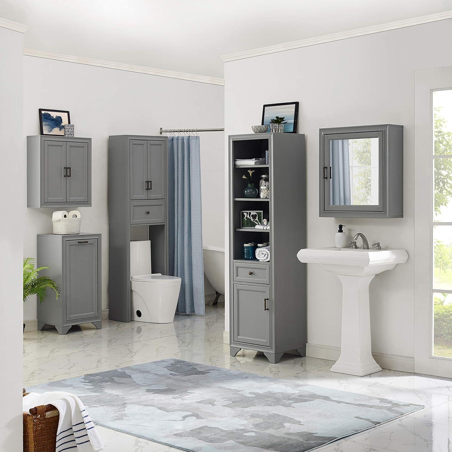 Tara Wall Decorative Wall Cabinet Gray - Crosley