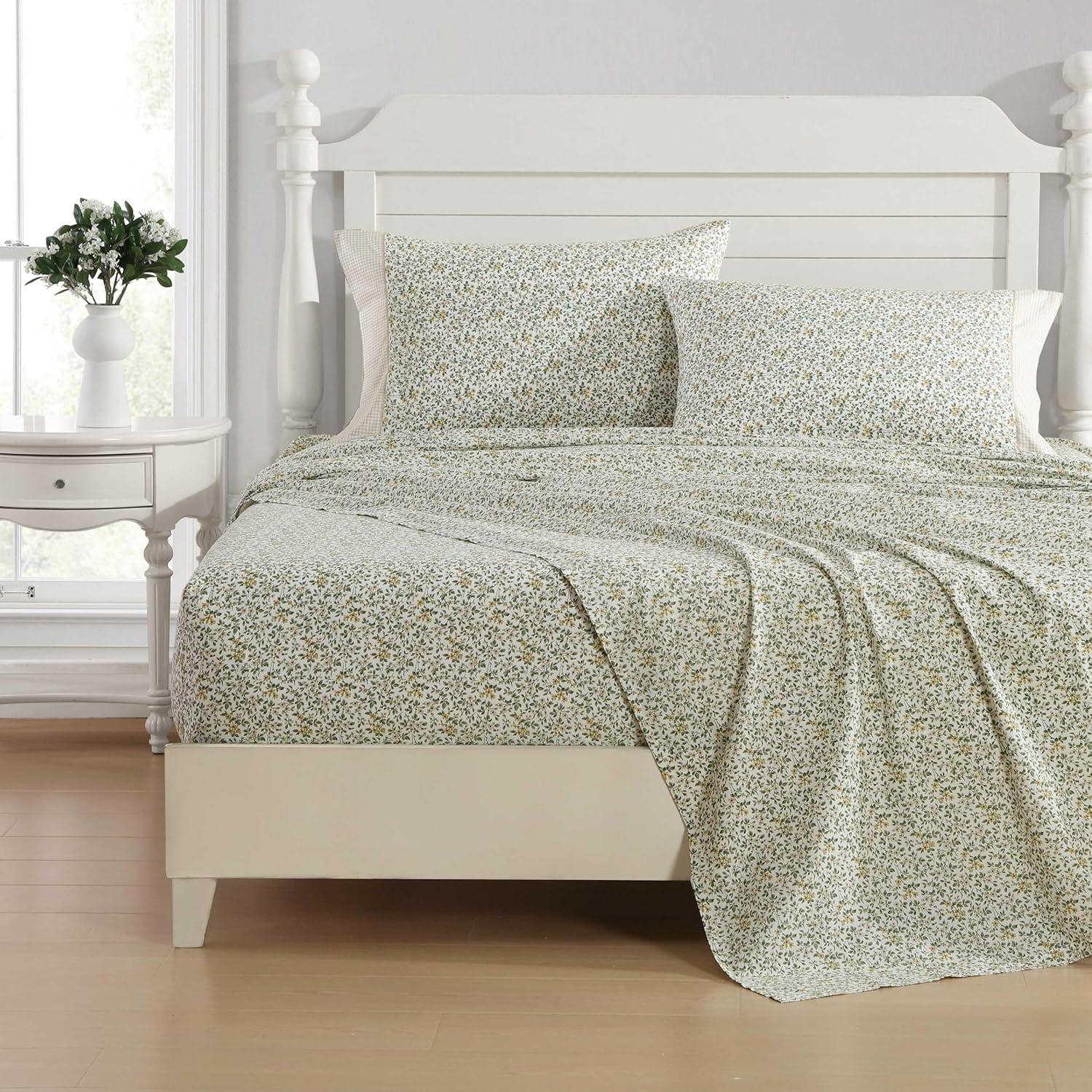 Tierney Twin Cotton Percale Floral Print Sheet Set