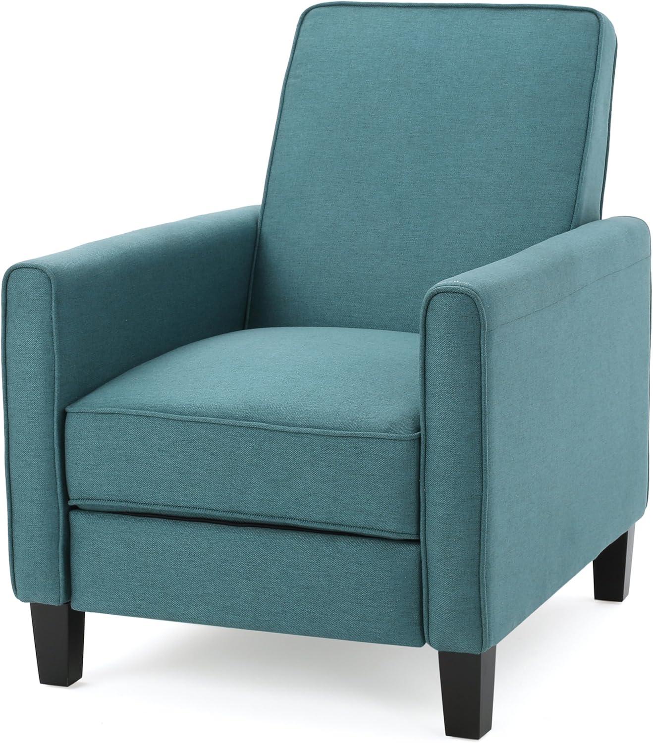 Lucas Dark Teal Leather Recliner with Manufactured Wood Frame