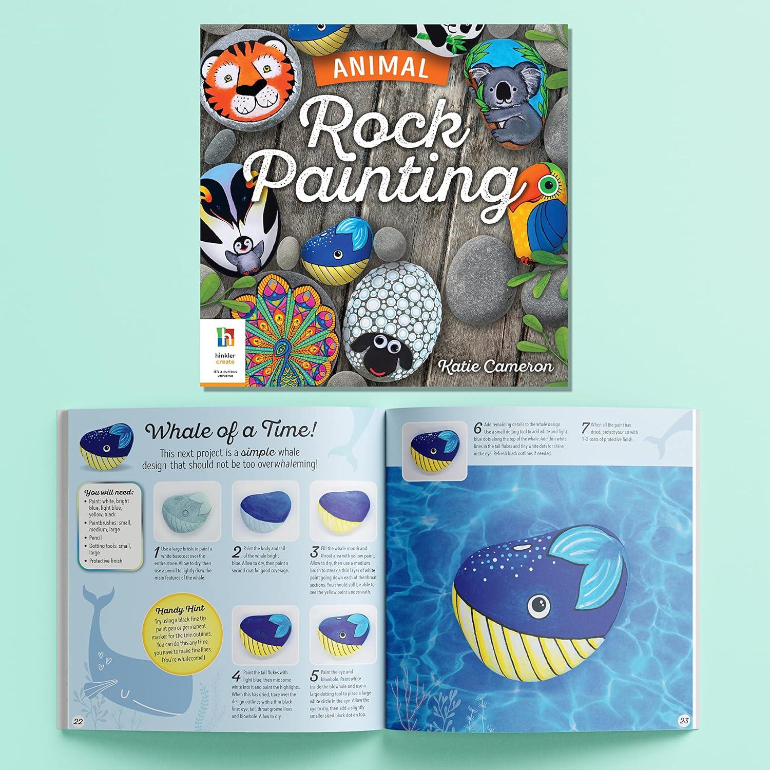 Animal Rock Painting Box Set - DIY Rock Painting for Adults - Rocks, Brush, Paint Included - Mandala Stone Artist - Create Rock Artwork at Home - Arts and Craft for Adults - Adult Hobbies