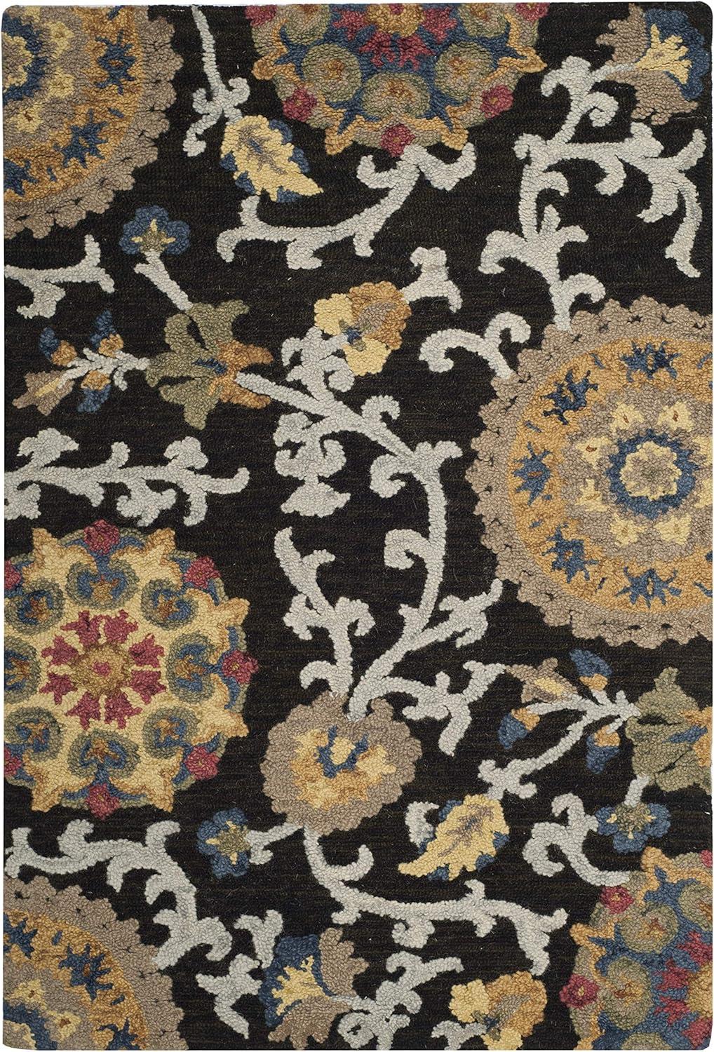 Blossom BLM401 Hand Tufted Area Rug - Charcoal/Multi - 3'x5' - Safavieh.