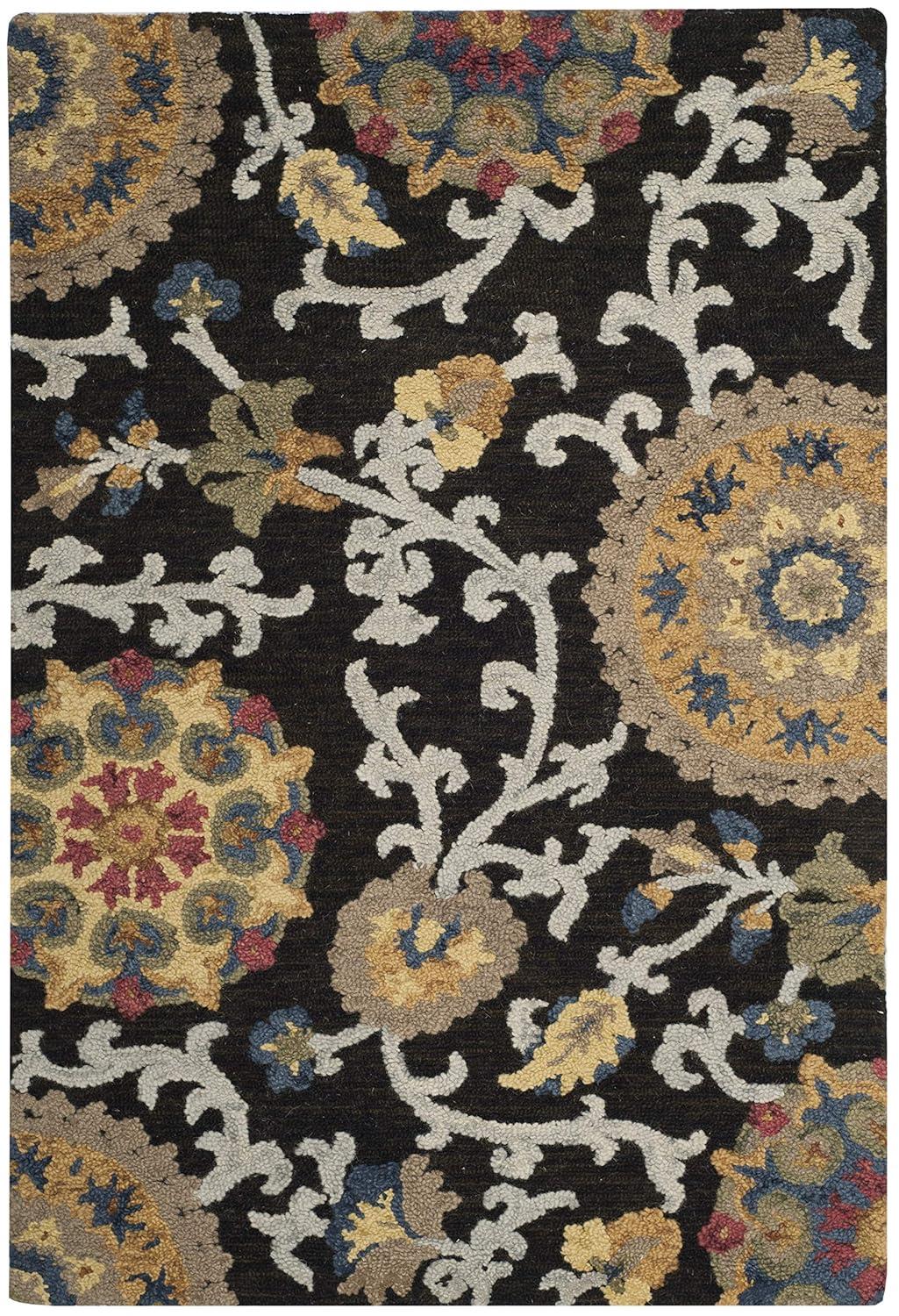Blossom BLM401 Hand Tufted Area Rug - Charcoal/Multi - 3'x5' - Safavieh.