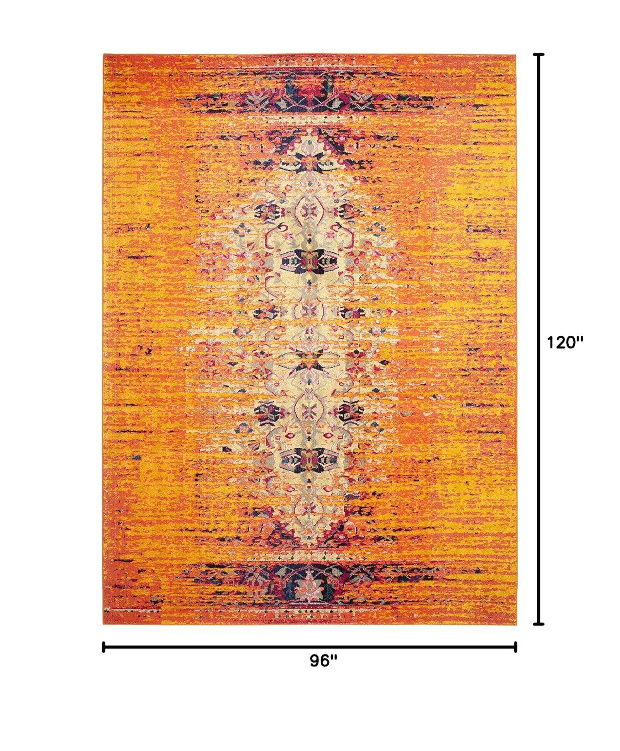 Monaco MNC209 Power Loomed Indoor Area Rug - Orange/Multi - 8'x10' - Safavieh.