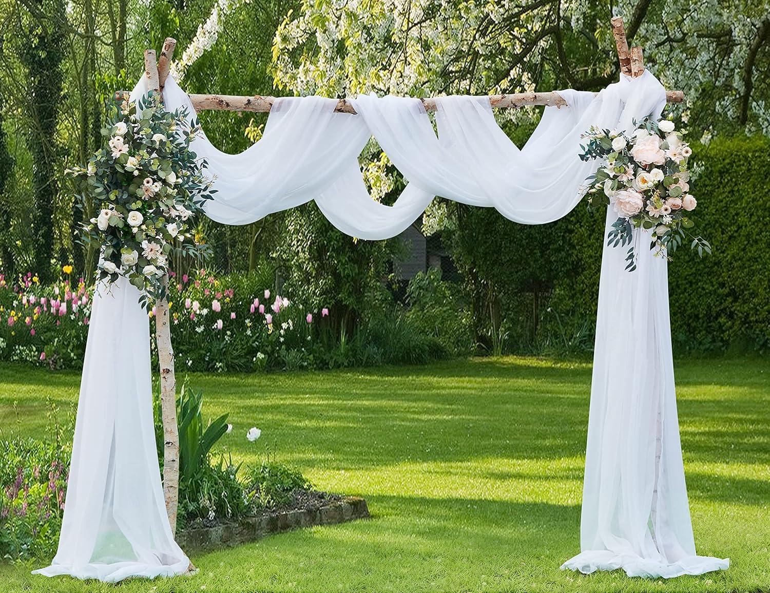 Warm Home Designs 18 Feet Sheer White Window Scarf. Valance Scarves are 55 x 216 Inches in Size.