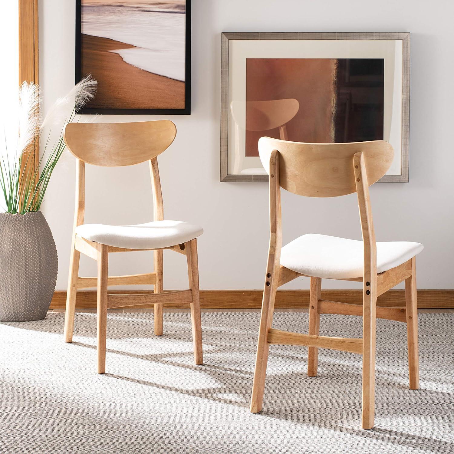 Lucca Retro Dining Chair (Set of 2) - DCH1001 - Natural/White - Safavieh