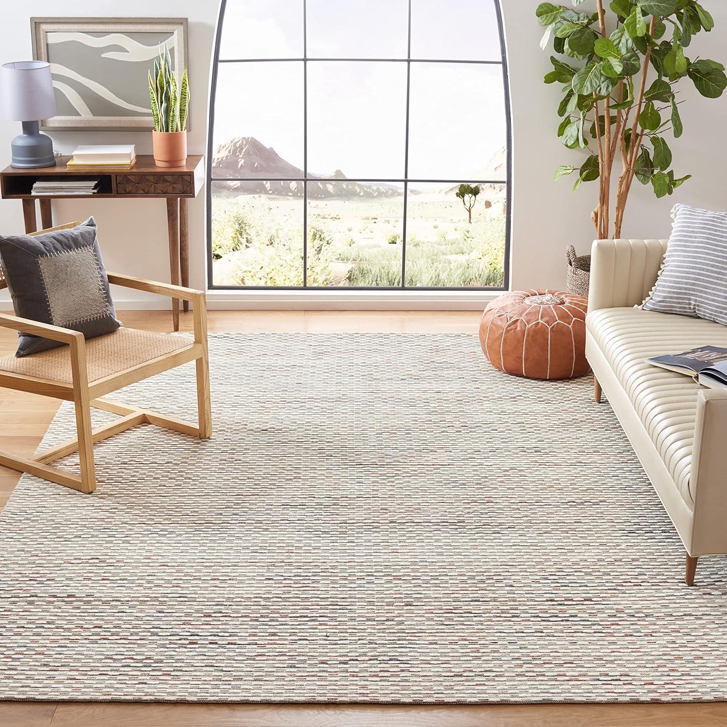 Marbella MRB158 Hand Woven Indoor Accent Rug - Beige/Rust - 3'x5' - Safavieh