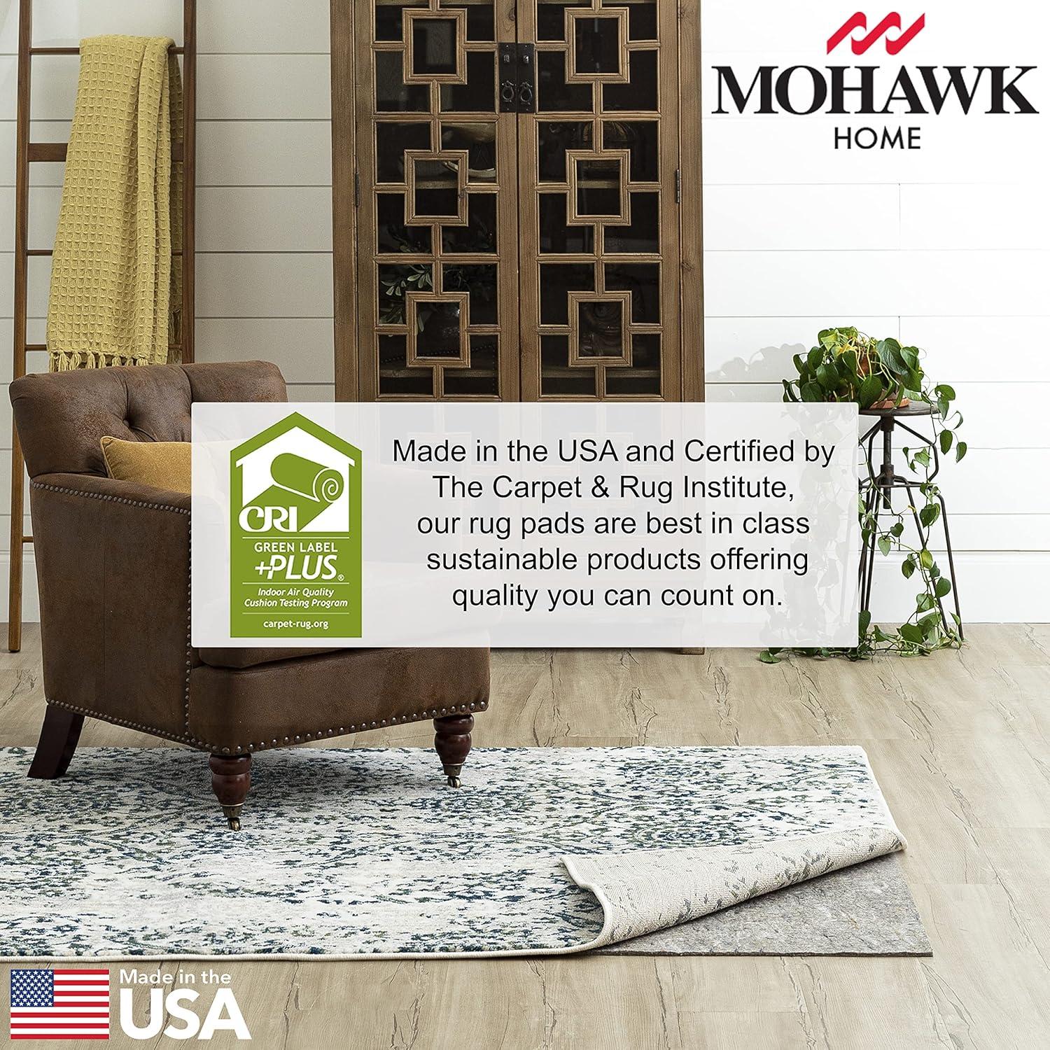 Mohawk Home All-Purpose Non-Slip Dual Surface 1/5-Inch Thick Protective Cushion Rug Pad, Grey, 2' x 3'