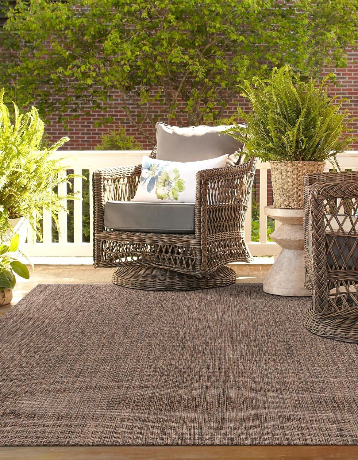 Unique Loom Outdoor Solid Solid Woven Area Rug