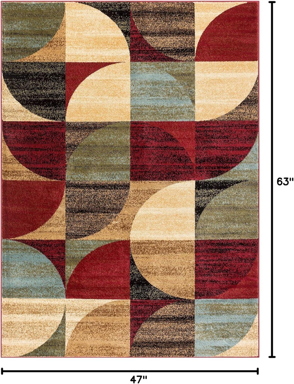 Well Woven Barclay Geometric Rustic Area Rugs, Red