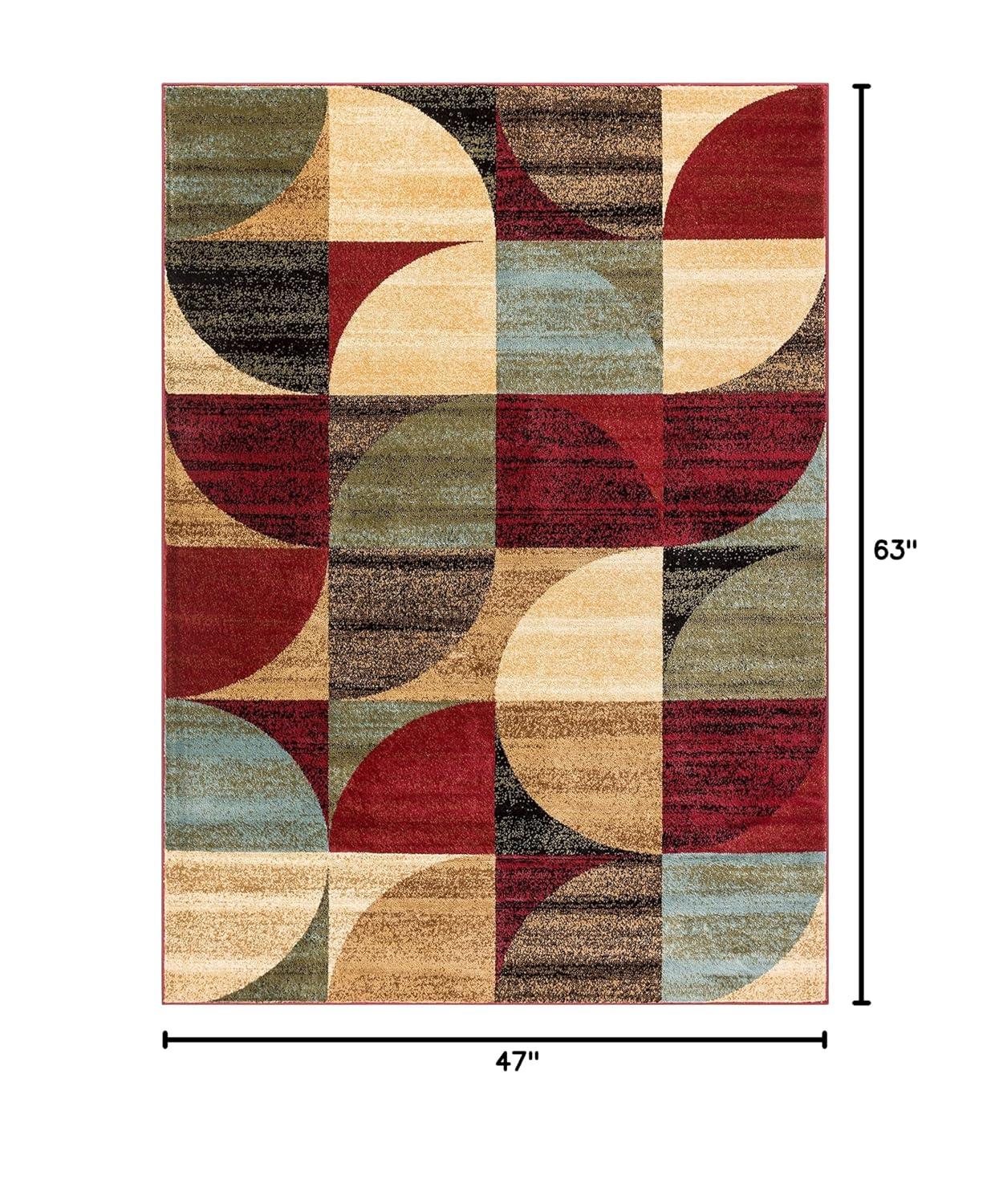Well Woven Barclay Geometric Rustic Area Rugs, Red