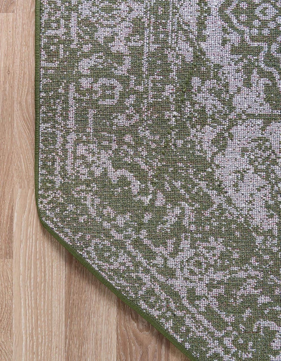 Unique Loom Richmond Collection Area Rug - Medallion (5' 3" Octagon Aqua/Ivory)