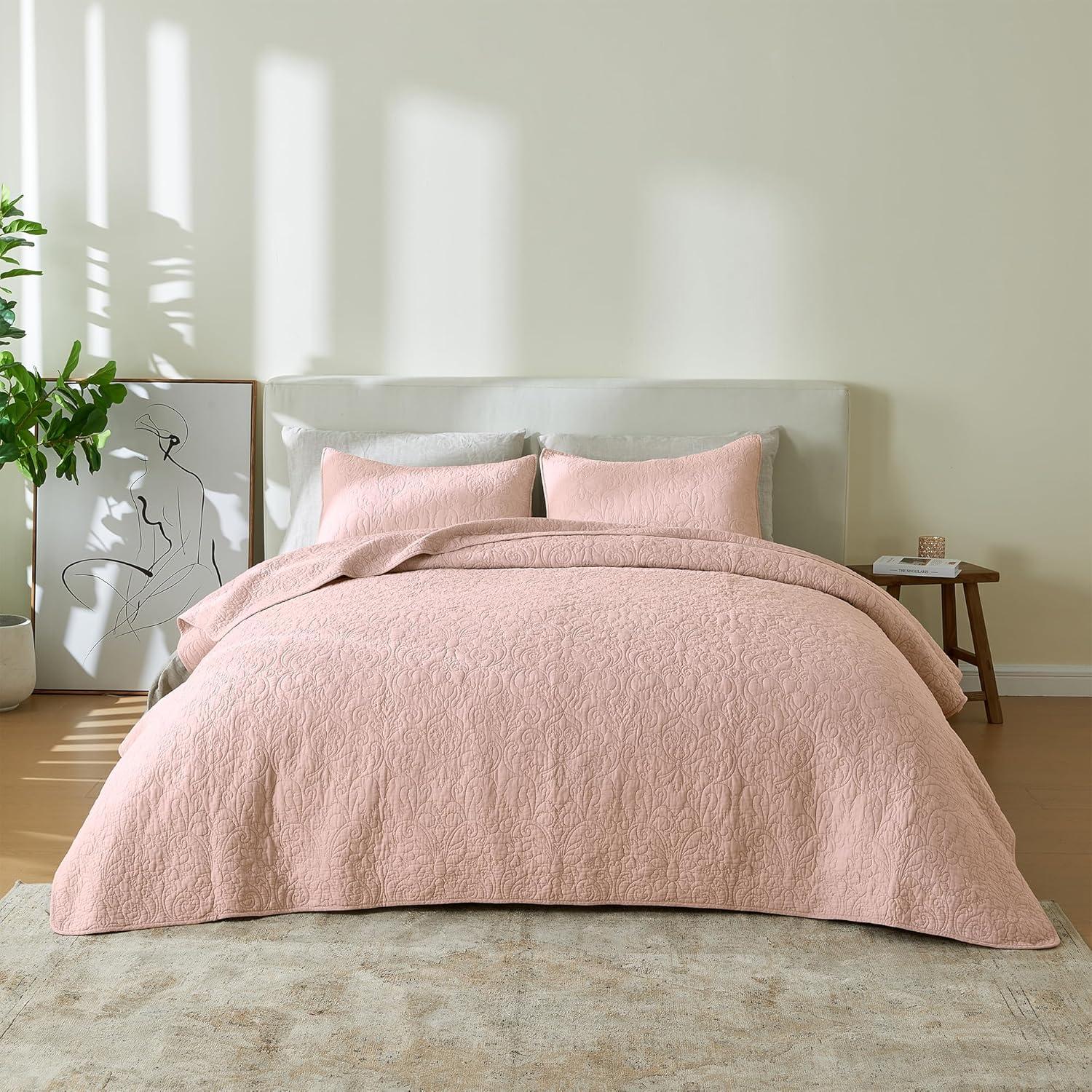 Rose Full Cotton Quilt Set with Shams