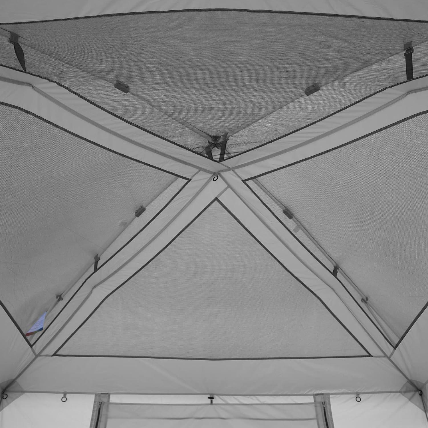 Gray and White 5-Person Pop Up Camping Tent with Aluminum Poles