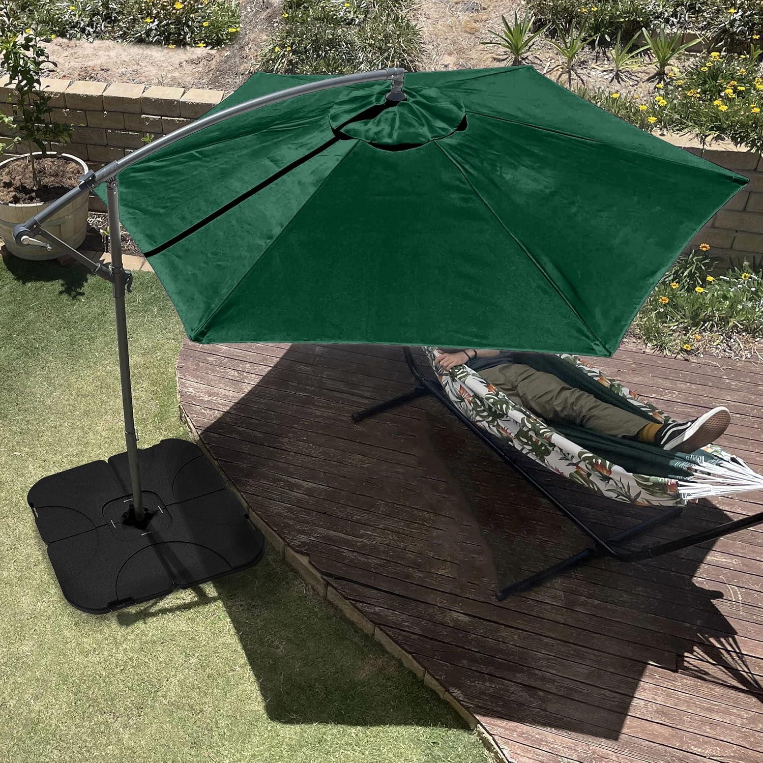 10 ft Hunter Green Aluminum Cantilever Patio Umbrella