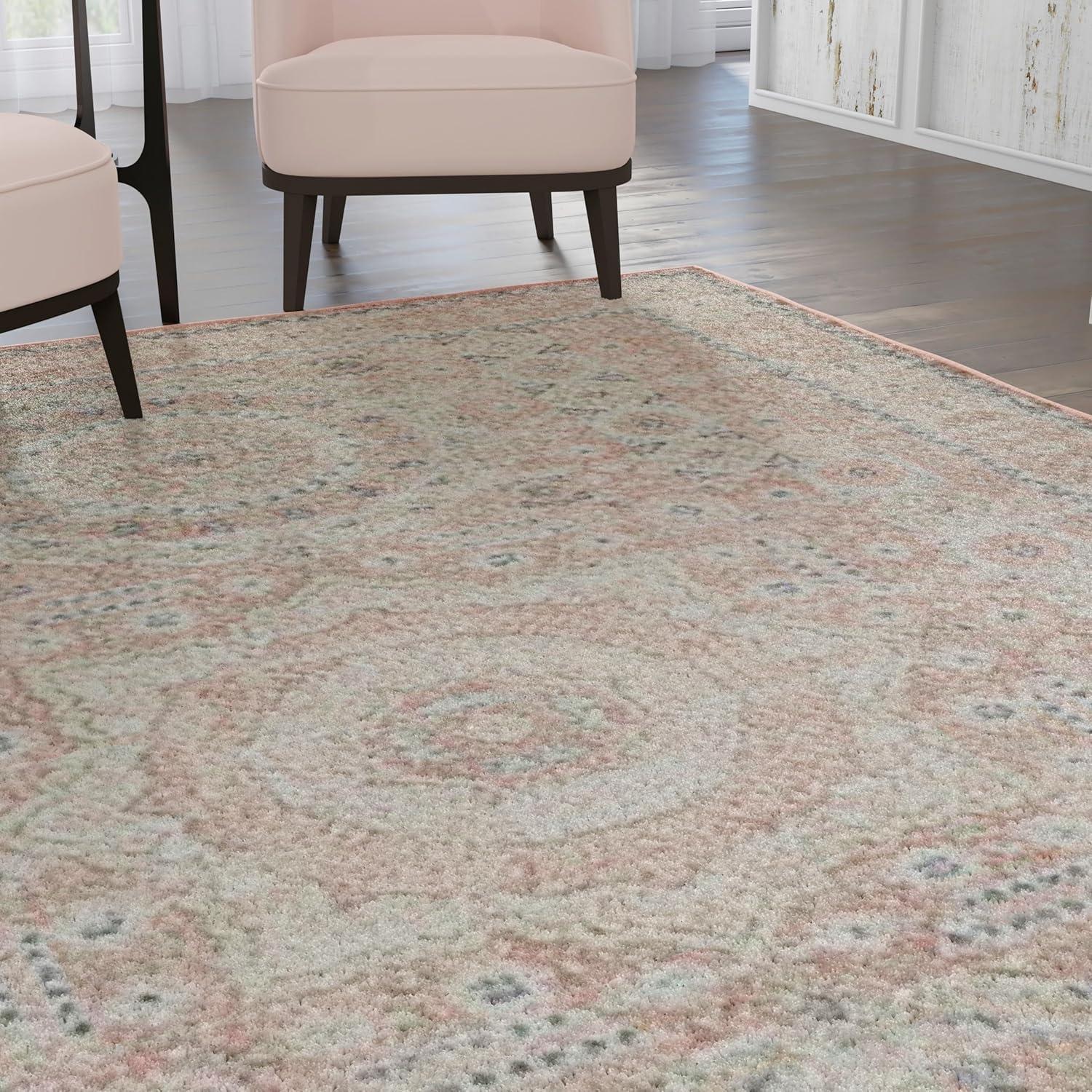 Rugs America Harper Pink Transitional Vintage Area Rug