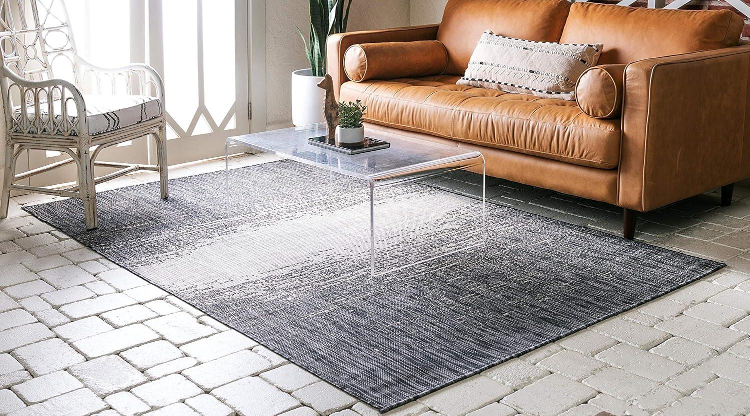 Unique Loom Outdoor Modern Ombre Abstract Woven Area Rug