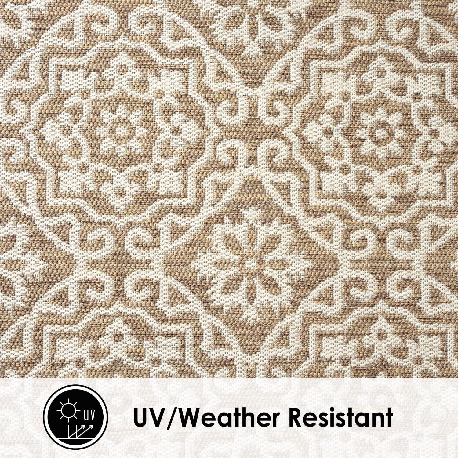 Nicole Miller New York Patio Country Danica Geometric Indoor/Outdoor Area Rug, Brown/Beige