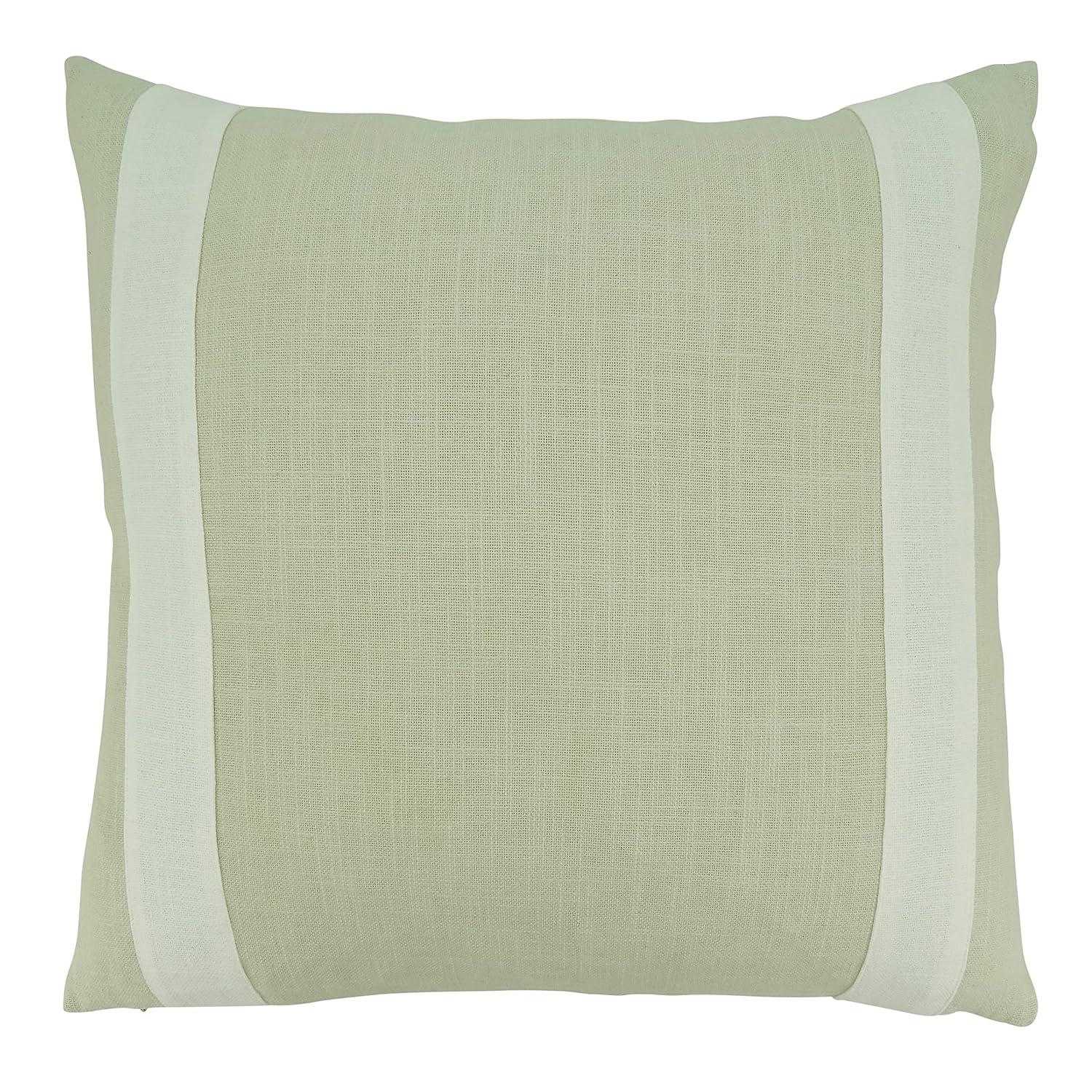 Saro Lifestyle Band Design Throw Pillow Cover, 20", Beige