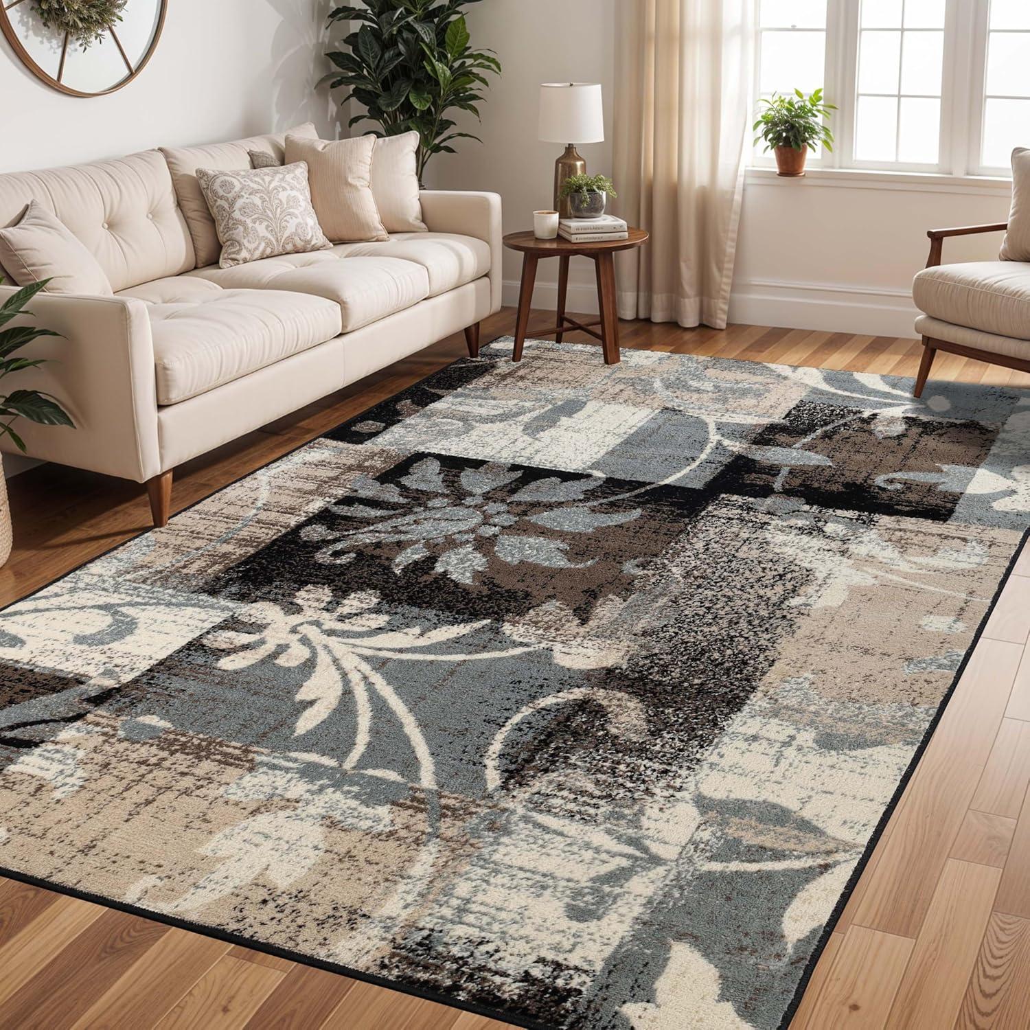Superior Pastiche Floral Indoor Area Rug, 3' x 5', Beige