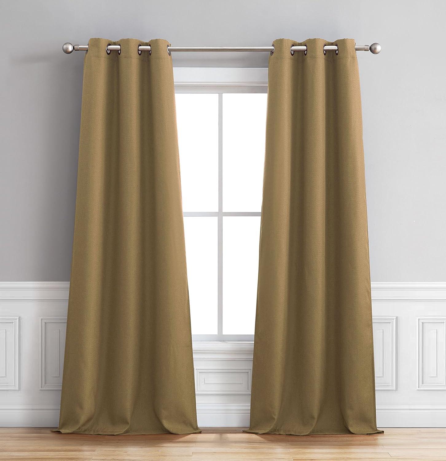 Henley Faux Linen Room Darkening 76 X 84 In. Grommet Curtain Panel Pair