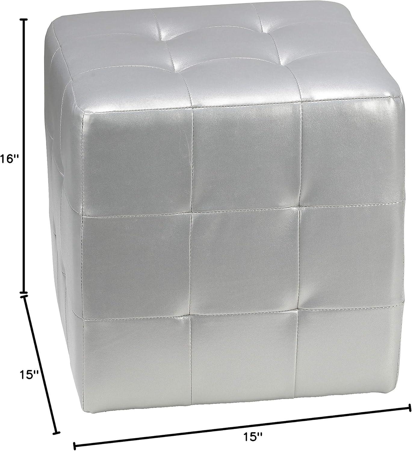 Faux Leather Ottoman