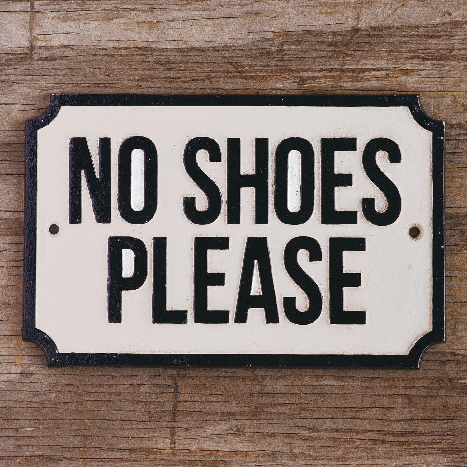 HomArt No Shoes Please Cast Iron Sign